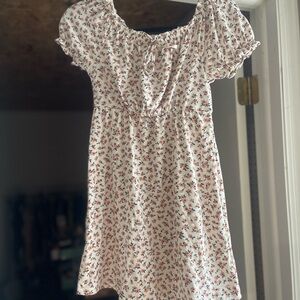 Moon pink Floral Cap Sleeve Dress